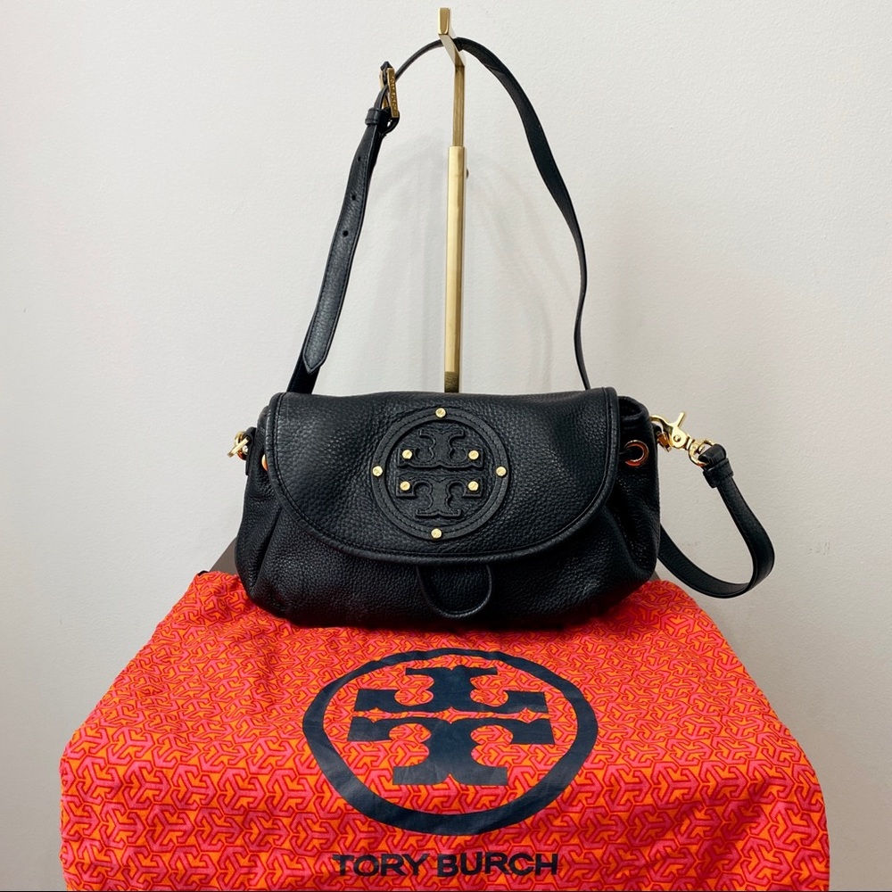 Tory Butch Black Leather Crossbody w Dust Bag